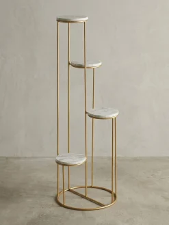 Blumenständer aus echtem Marmor, Eleganter Pflanzenständer für Wohnzimmer und Dekoration ^ KADIMA DESIGN Best