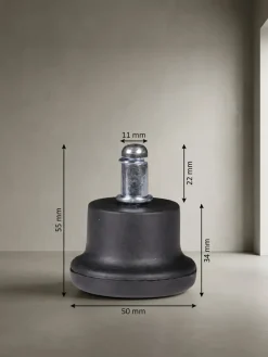 Bürostuhl Gleiterset: Hochabriebfest, 55 mm Höhe, 100% Polyurethan, Schwarz, für verschiedene Bodenbeläge. ^ KADIMA DESIGN Discount