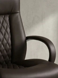 Chefsessel MADRID Echtleder, ergonomisch, Aluminium-Fußkreuz, bis 120 kg, 8 Stunden Sitzdauer ^ KADIMA DESIGN New