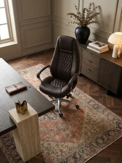 Chefsessel MADRID Echtleder, ergonomisch, Aluminium-Fußkreuz, bis 120 kg, 8 Stunden Sitzdauer ^ KADIMA DESIGN New