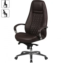Chefsessel MADRID Echtleder, ergonomisch, Aluminium-Fußkreuz, bis 120 kg, 8 Stunden Sitzdauer ^ KADIMA DESIGN New
