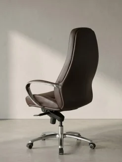 Chefsessel MADRID Echtleder, ergonomisch, Aluminium-Fußkreuz, bis 120 kg, 8 Stunden Sitzdauer ^ KADIMA DESIGN New