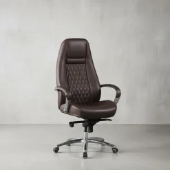 Chefsessel MADRID Echtleder, ergonomisch, Aluminium-Fußkreuz, bis 120 kg, 8 Stunden Sitzdauer ^ KADIMA DESIGN New