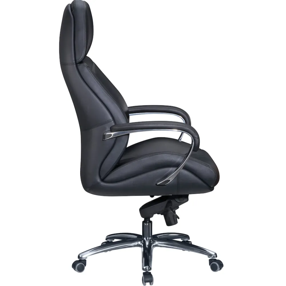 KADIMA DESIGN Chefsessel MIRON aus Leder, Multiblockwippmechanik, bis 120 kg, in 3 Farben verfügbar Schwarz Sale