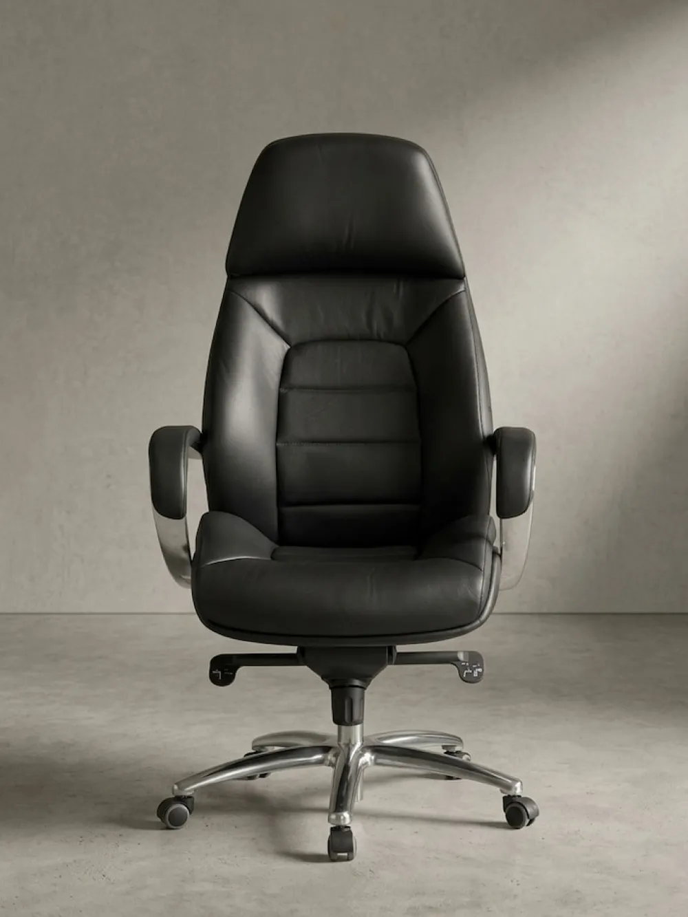 KADIMA DESIGN Chefsessel MIRON aus Leder, Multiblockwippmechanik, bis 120 kg, in 3 Farben verfügbar Schwarz Sale