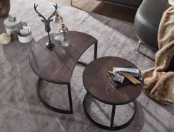 Couchtische ESINO Set: Industrial-Stil, Holz und Metall, handgefertigt, Anti-Rutsch-Noppen, 15 kg/10 kg Belastung ^ KADIMA DESIGN Online