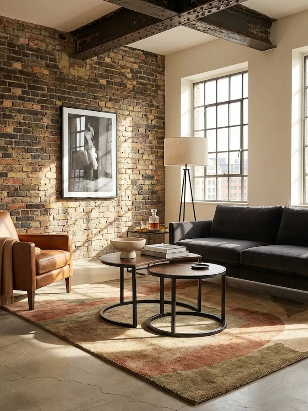 Couchtische ESINO Set: Industrial-Stil, Holz und Metall, handgefertigt, Anti-Rutsch-Noppen, 15 kg/10 kg Belastung ^ KADIMA DESIGN Online