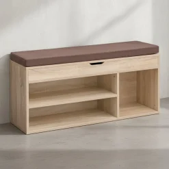 KADIMA DESIGN Garderobenbank mit Stauraum: Sitzkomfort, Funktionalität, Braun Stoffbezug, Viel Stauraum, Melaminharzbeschichtung Beige Online