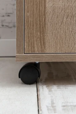KADIMA DESIGN Rollcontainer OSSOLA: /Sonoma, 2 Türfächer, Ablagefach, Rollen mit Bremsen, Melaminharz-Beschichtung, einfacher Aufbau. Weiß Hot