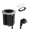 kalb | Einbausteckdose 230V Tischsteckdose 54mm rund für Montage in und an Möbeln / Platten, mit EU-Stecker, inkl. farbiger Blenden ^ kalb Material für Möbel New