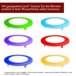 kalb | Einbausteckdose 230V Tischsteckdose 54mm rund für Montage in und an Möbeln / Platten, mit EU-Stecker, inkl. farbiger Blenden ^ kalb Material für Möbel New