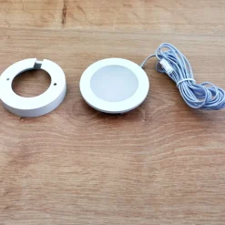 kalb | LED Einbauspot Unterbauspot Aluminium Weiß 12VDC 4 Watt Warmweiß 6,3cm Ø Einbaustrahler für Möbel inkl. Aufsatzring ^ kalb Material für Möbel Best