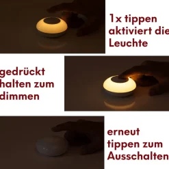 kalb Material für Möbel kalb | Smartphone Induktionsladegerät mit abnehmbarer magnetischer Akkuleuchte, dimmbar, Wireless Handyladegerät, Nachtlicht Best