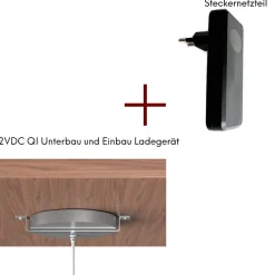 kalb | 12VDC QI Unterbau und Einbau Ladegerät grau Ladedistanz 3 - 18 mm Smart Wireless ^ kalb Material für Möbel Best