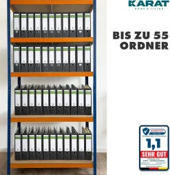 Schwerlastregal Grizzly | Blau-Orange | Höhe: 180 cm | Breite: 120 cm ^ karatcommercial Outlet
