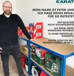 Schwerlastregal Grizzly | Blau | Höhe: 180 cm | Breite: 120 cm ^ karatcommercial Sale