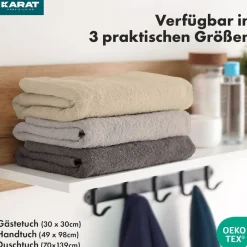 Karat homeliving Handtuch | Bay | Sanft, saugstark und vielseitig nutzbar | Beige Grau Best