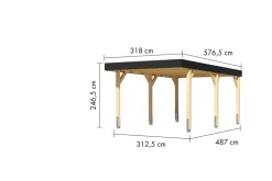 Karibu Carport Einzel- oder Doppelausführung mit und ohne Seitenwand ^ Karibu Holztechnik New