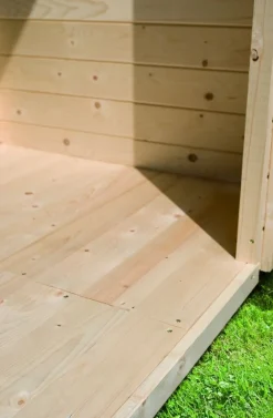 Karibu Gartenhaus Calabar 4 SET in terragrau mit Boden, Anbaudach, Dachfolie Sale