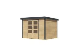 Karibu Holztechnik Karibu Gartenhaus Hollywood in versch. Größen und Farben, opt. mit Anbaudach naturbelassen Outlet