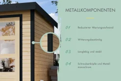 Karibu Holztechnik Karibu Gartenhaus Hollywood in versch. Größen und Farben, opt. mit Anbaudach naturbelassen Outlet