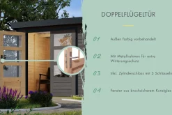 Karibu Gartenhaus Hollywood in versch. Größen und Farben, opt. mit Anbaudach ^ Karibu Holztechnik Hot