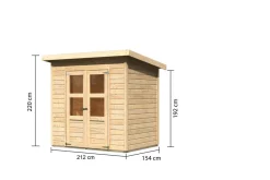 Karibu Gartenhaus "Kano 3" SET naturbelassenes Holz | mit Dachbahn Online