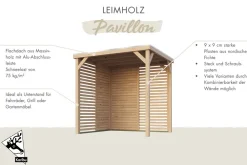 Karibu Grillunterstand Rocky Pavillon Set ^ Karibu Holztechnik New