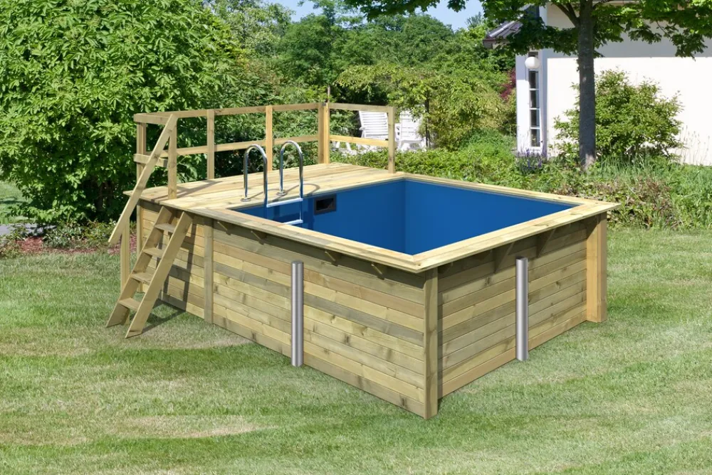 Karibu Holztechnik Karibu Holzpool Nemo mit Sonnenterrasse und Poolset Outlet