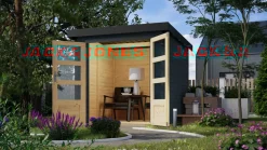 Hybrid Gartenhaus Hollywood anthrazit inkl. Fußboden Gartenlaube Geräteschuppen Gartenhütte ^ Karibu Online