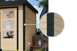 Hybrid Gartenhaus Hollywood anthrazit inkl. Fußboden Gartenlaube Geräteschuppen Gartenhütte ^ Karibu Online