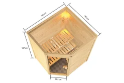 Innensauna Danika inkl. Saunaofen 3,6kW integr. Steuerung ^ Karibu Discount