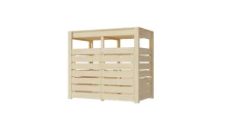 Mülltonnenbox mit Hochbeet Natur Pflanzkasten aus Holz BxHxT ca.158x143x88 cm Blumenkasten Schutzkasten ^ Karibu Sale