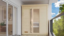 Karibu 38mm Saunahaus Melo 0 inkl. Ofen 9 kW integr. Strg ^ Karibu Holztechnik New