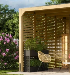 Karibu Pavillon naturbelassen 3,2 x 3,2m Leimholz ^ Karibu Holztechnik New