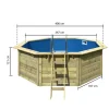 Karibu Holztechnik Karibu Pool "Netto 1" SET kdi mit Innenhülle blau, Skimmer Best