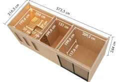 Saunahaus Ambra in oder schwarz inkl. Saunaofen 9kW integr. Strg. ^ Karibu Discount