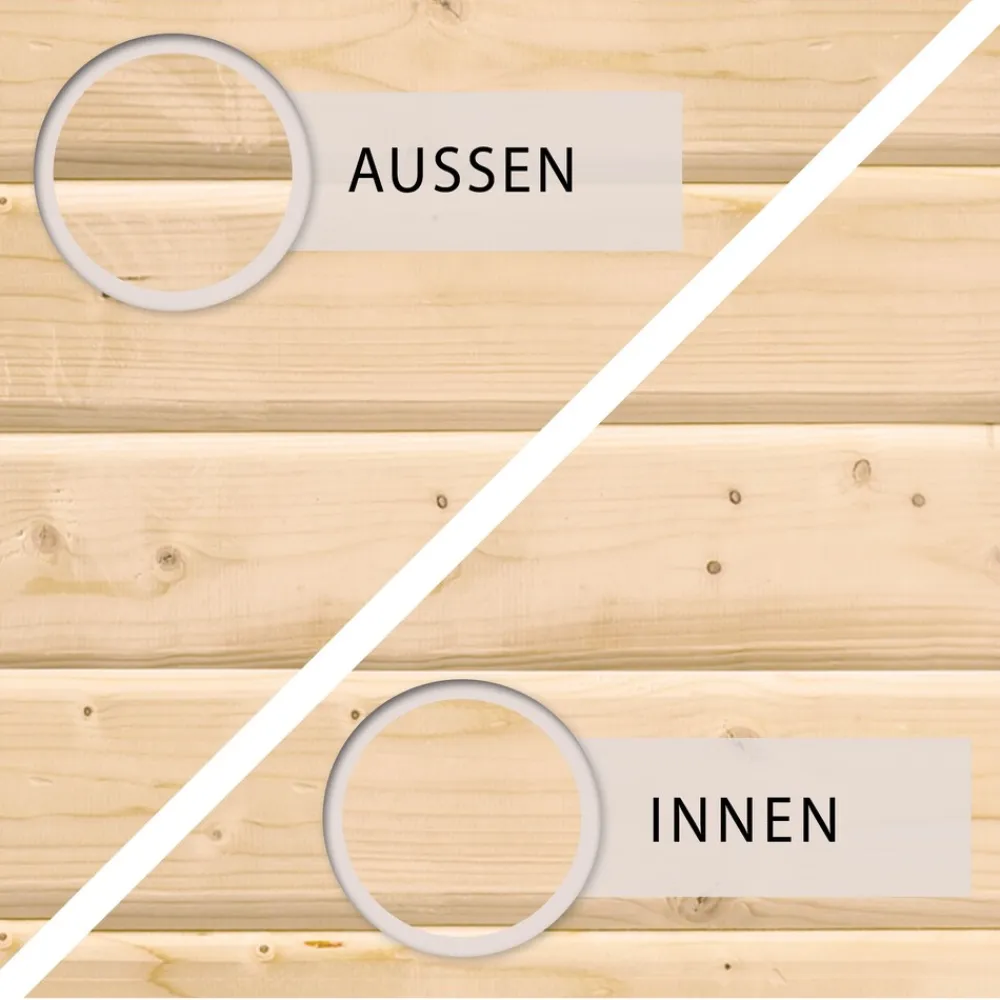 Sauna "View 1" SET naturbelassen 3,6kW Ofen Bio ^ Karibu Outlet