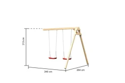 Karibu Spielturm Lotti Satteldach + Rutsche + Doppelschaukel ^ Karibu Holztechnik Clearance