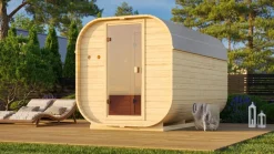 Karibu Würfelsaunahaus Louisa 3 inkl. Saunaofen 9kW integr. Strg. Discount