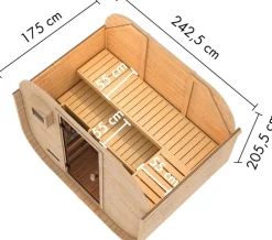 Karibu Würfelsaunahaus Louisa Plus inkl. Saunaofen 9kW integr. Strg. Discount