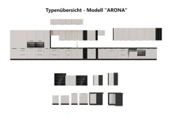 Küche ARONA BASIC 280 Küchenzeile Küchenblock Einbauküche Kaschmir beige Schwarz ^ Küchen-Preisbombe Best