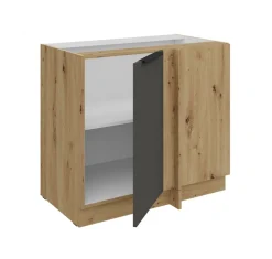 Küchen Eckschrank 105 cm Küche ARIA Graphite matt Anti Fingerprint Küchenzeile ^ Küchen-Preisbombe Clearance