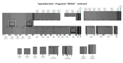Küchen-Preisbombe Küche NESSA Hängeschrank 50 cm Anthrazit Küchenzeile Küchenblock Einbauküche Best