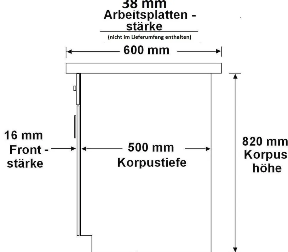 Küchen Unterschrank 40 cm CREMONA Eiche + Schwarz Küche Küchenzeile Küchenblock ^ Küchen-Preisbombe New