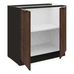 Küchen Unterschrank 80 cm Küche MONZA Okapi Nußbaum Küchenzeile Küchenblock ^ Küchen-Preisbombe