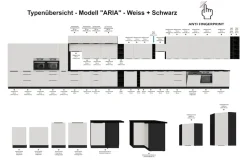 Küchen Unterschrank 50 Küche ARIA Weiss ultra matt Anti Fingerprint Küchenzeile ^ Küchen-Preisbombe Sale