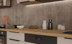 Küchen-Preisbombe Küche SOLANO BASIC LOFT 280 Küchenzeile Küchenblock Einbauküche Kaschmir Artisan Best