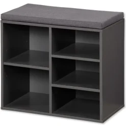 Schuhschrank mit Sitzkissen - versch. Ausführungen - Grau klein ^ Kesper Best
