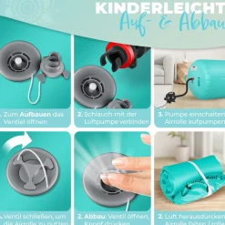 ® Aufblasbare Air Roll Airtrack, Gymnastik-Rolle | inkl. Tragetasche & elektr. Luftpumpe | Barrel Gymnastik Tumbling | Yoga Gymnastik Rolle Gymnastikmatte, Fitnessrolle ^ KESSER Hot